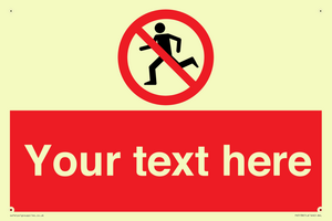 Custom No Running Sign